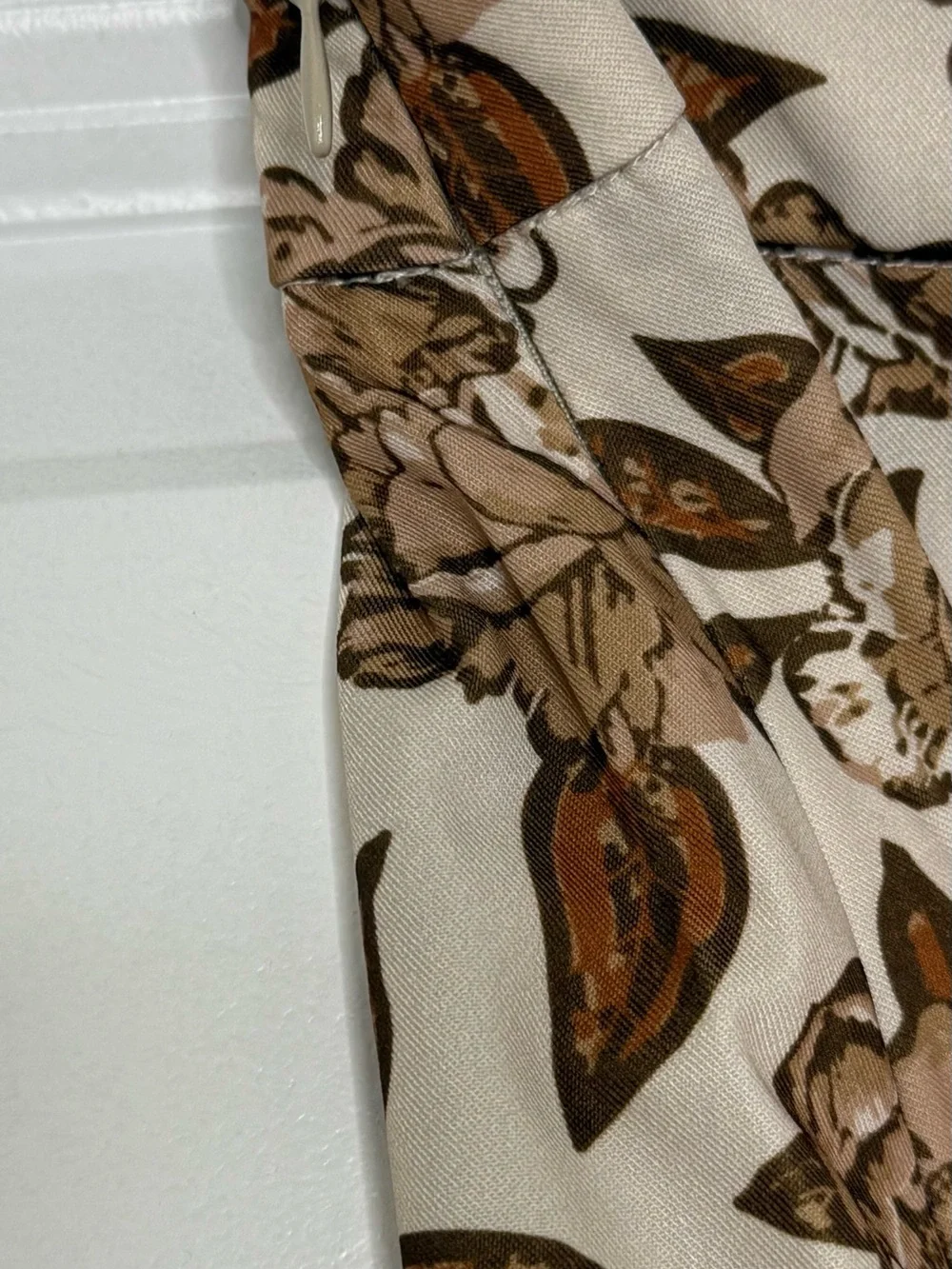 Neutral Floral Midi Skirt Romantic Cottagecore A-Line Skirt - Picture 10 of 12